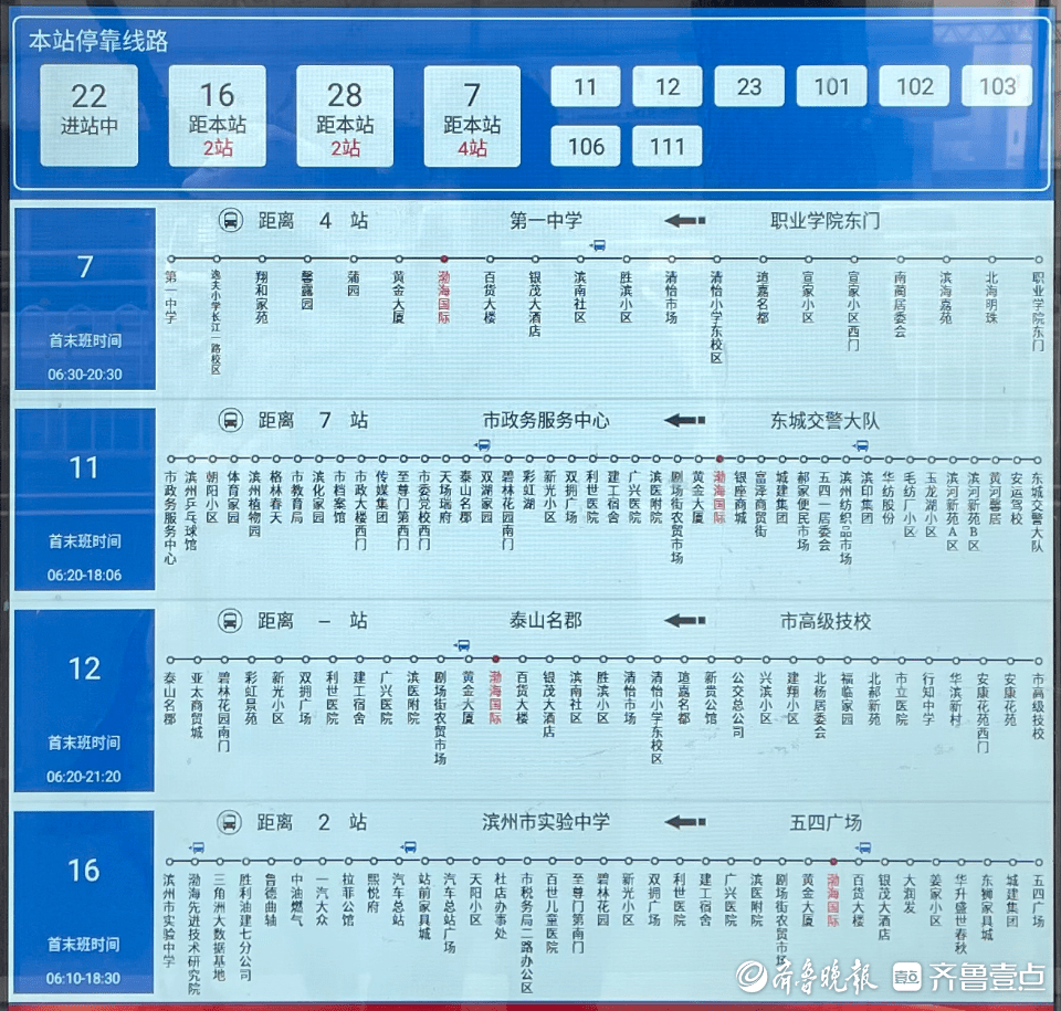 告别“盲等”公交！30座智能电子站牌亮相滨州(图1)