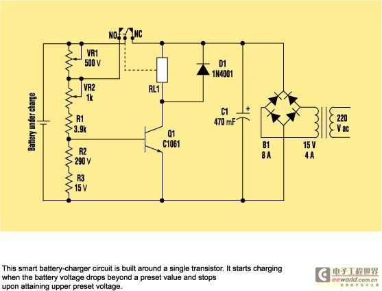 采用单个智能电路的智能电池充电器(图1)
